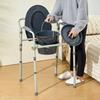 Commode Chair, Bedside Commode with Wider Toilet Seat, 7-Level Adjustable Height, 5.8L Removable Bucket, Easy To Assemble, 350 LBS Capacity, Raised