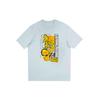 Li Ning Sports Basketball Serie Cartoon Buchstaben Print Logo Lässiges Kurzarm T-Shirt Unisex Oberteile Grau Blau AHSSD51-1