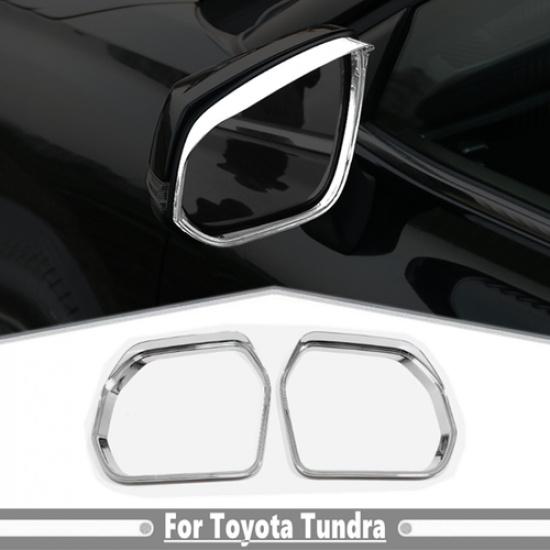 Chrome Side Mirror Rain Eyebrow Cover Trim Accessories For Toyota Tundra 22-2025