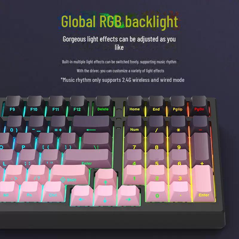 Xinmeng X98ProV2 RGB Tri-Mode Bluetooth Mechanical Keyboard: Full-Key Hot-Swappable Gaming Keyboard