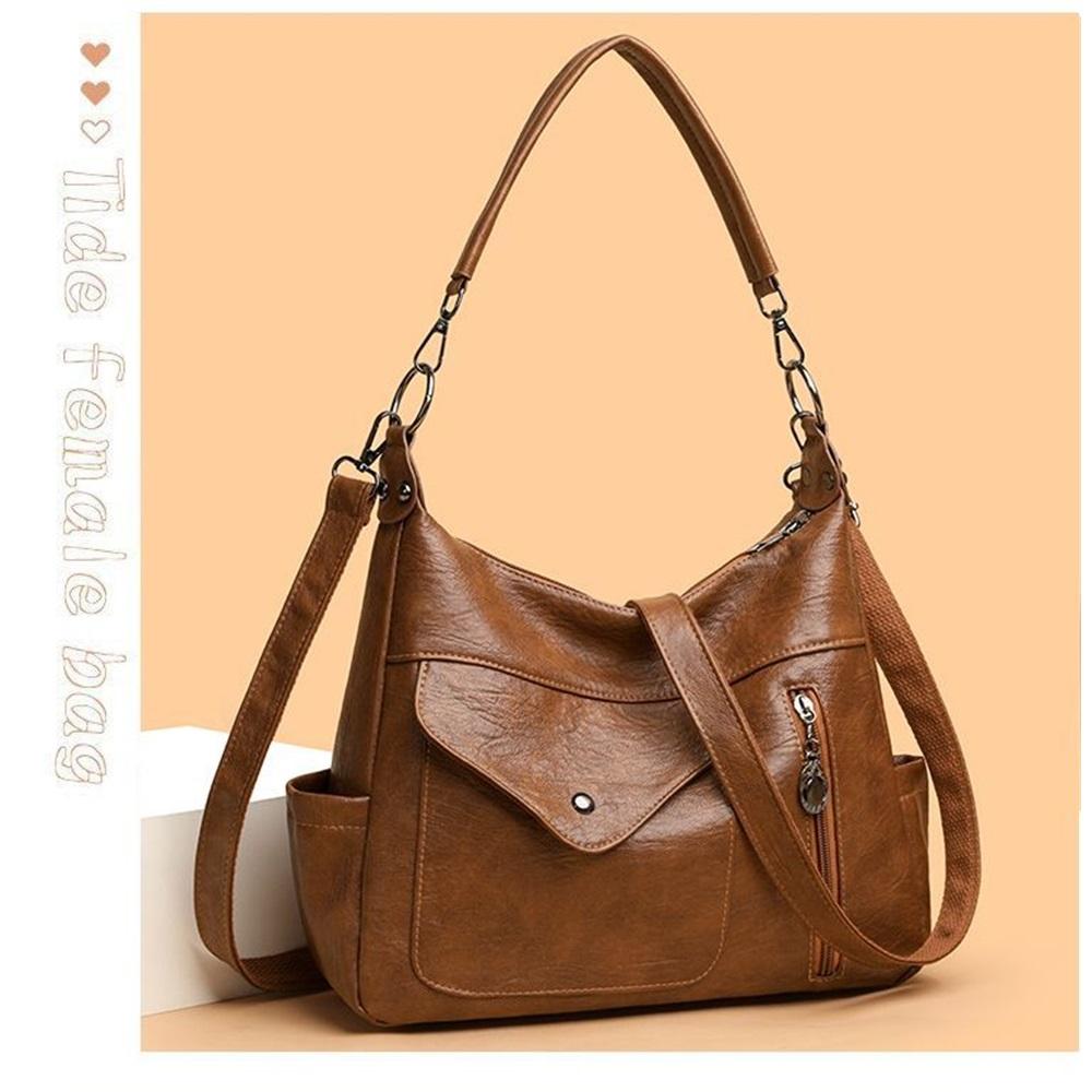 Damen Umhängetasche Crossbody Tasche Große Kapazität Weiches Leder Vielseitige Tasche