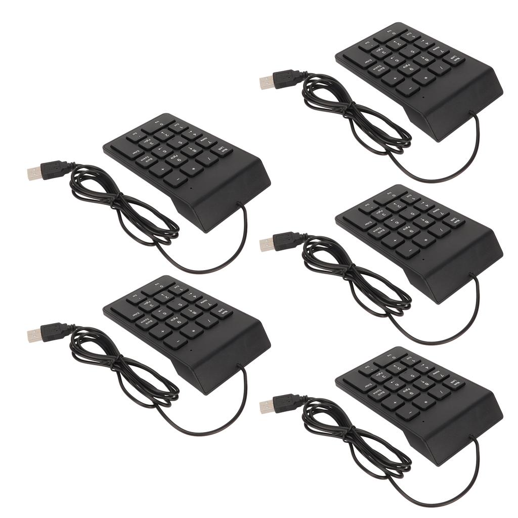 Wired Number Pad 18 Keys Ergonomic USB Plug and Play Quiet Typing Mini Numeric Keypad for PC Laptop