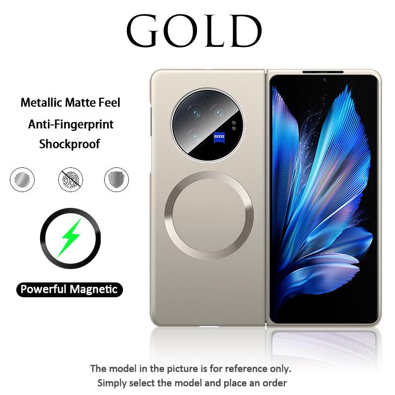 Ultra Thin Matte Metallic Paint Magnetic Case For VIVO X Fold 5 3Pro 2 Wireless Charge Anti-fingerprint Hard Protect Cover Funda