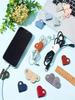 5 Pcs Colorful Heart-Shaped PU Leather Cable Organizers - Keep headphones and charging cables neatly managed with these vibrant