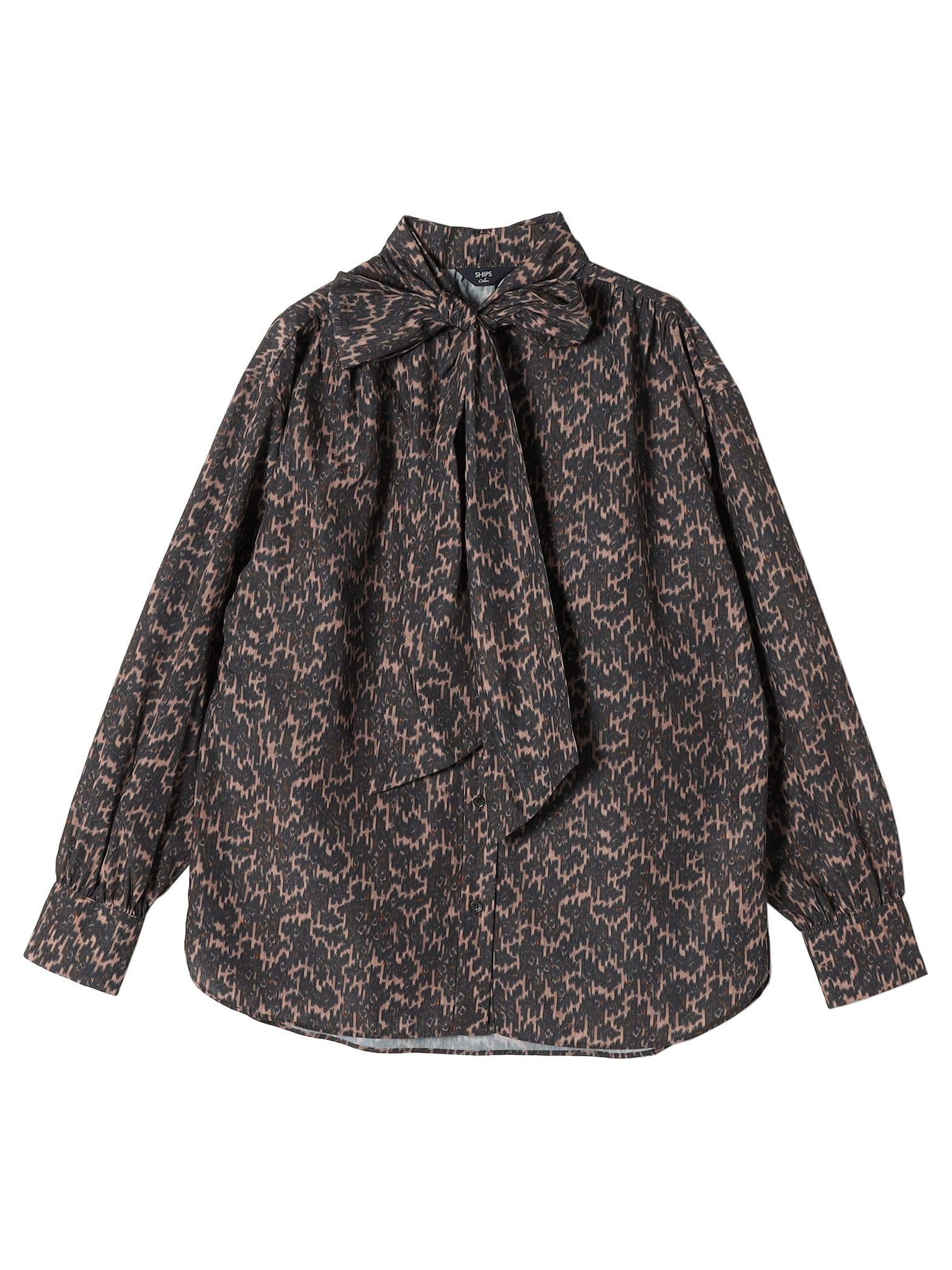 

Ships Colors MULHOUSE Women s Leopard Print Bowtie Blouse, Machine Washable, Brown, 221150017, One Size