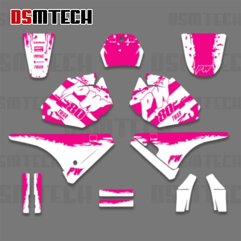 DSMTECH Motorcycle Graphics For Yamaha PW80 PW 80 All Motorcycle Background Sticker Decoration Kits