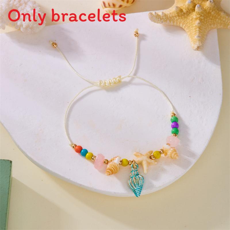 Bohemian Starfish Shell Beaded Bracelet With Electroplated Zinc Alloy For Summer Beach Vacation Gift