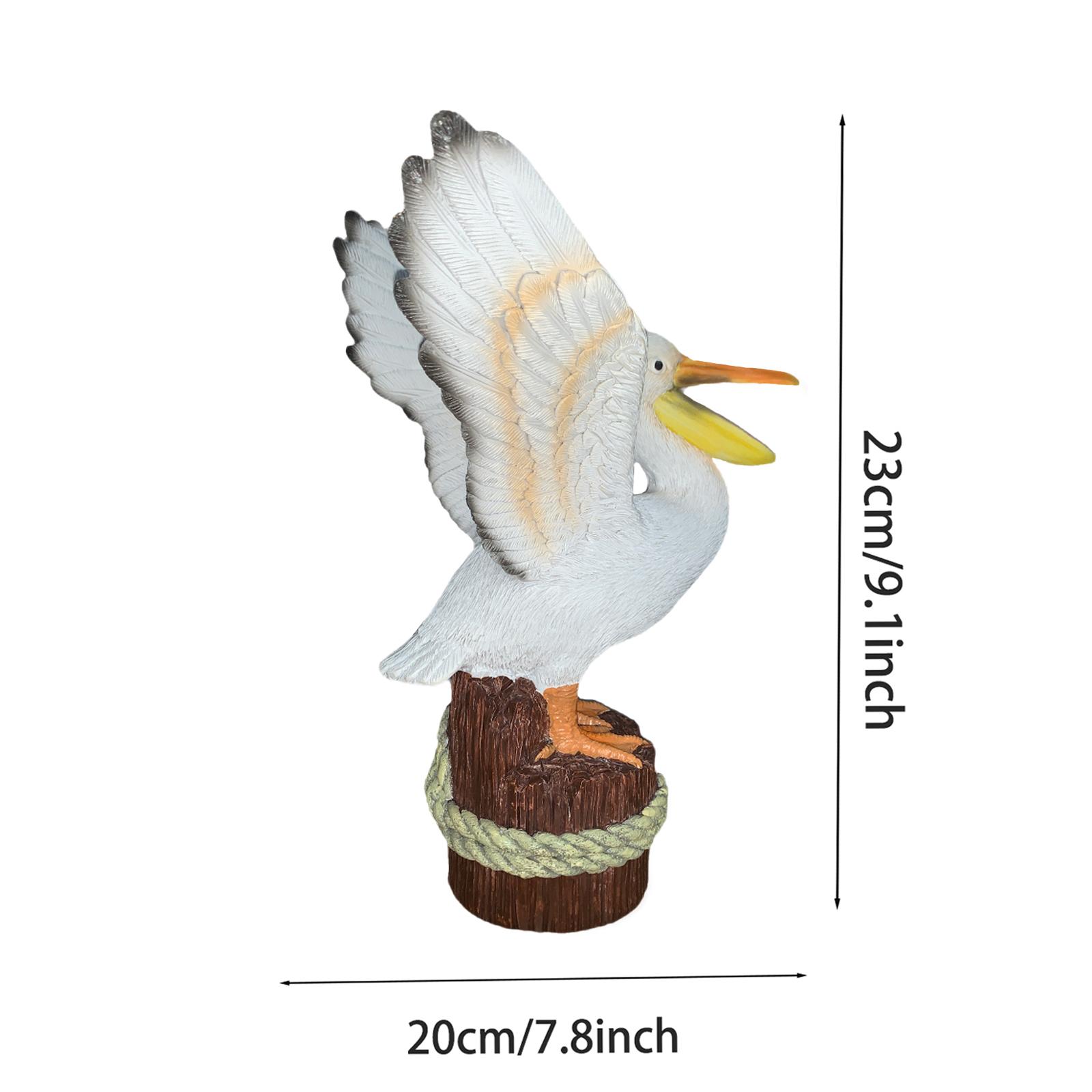 

Wooden Pelican Animal Model Sculpture Simulation Standing Posture Creative Home Decoration Action Doll Gift