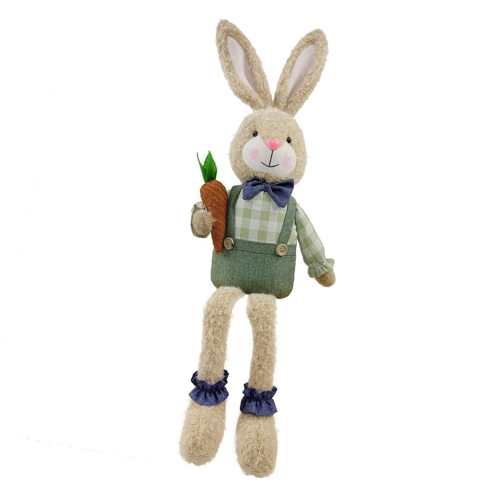 Desktop Rabbit Plush Toy Decoration with Long Legs for Stable Sitting Party Ornament Sustainable Polyester Fabric Safe