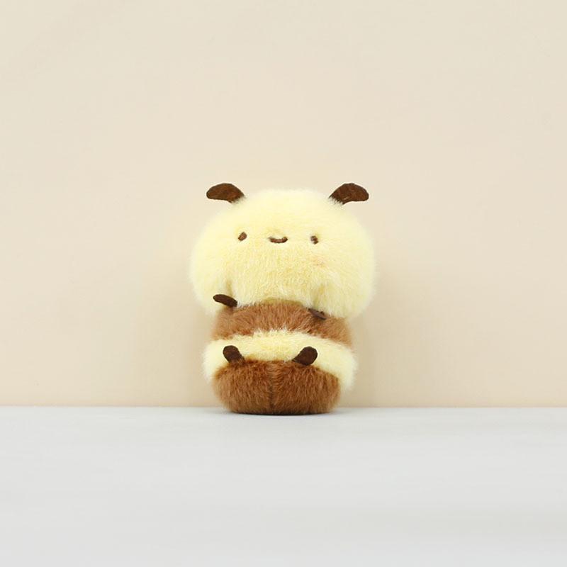 Bee Plush Cartoon Keychain Pendant Short Animal Toy Bag Decoration Children