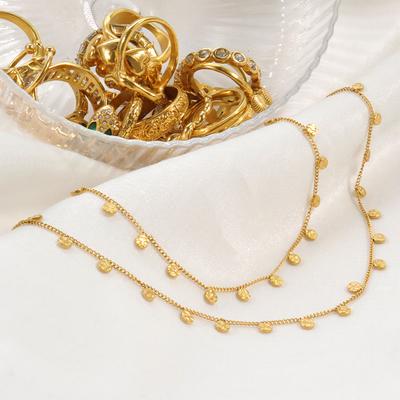 French Geometric Disc Fringed Pendant Bracelet Titanium Steel Gold-Plated Individual Cold Wind Jewelry