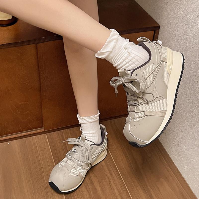Fashion Women's Sneakers Autumn Lightweight Non Slip Soft Sole Running Shoes 2025 New Trend Casual Height Increase Women Sports Shoes