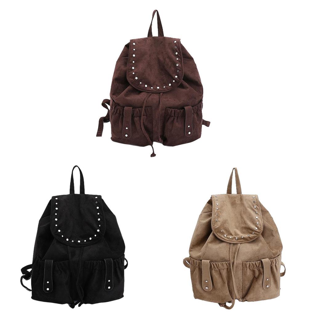 Suede Leather Large Capacity Backpack For Women With Breathable Design For Daily Use