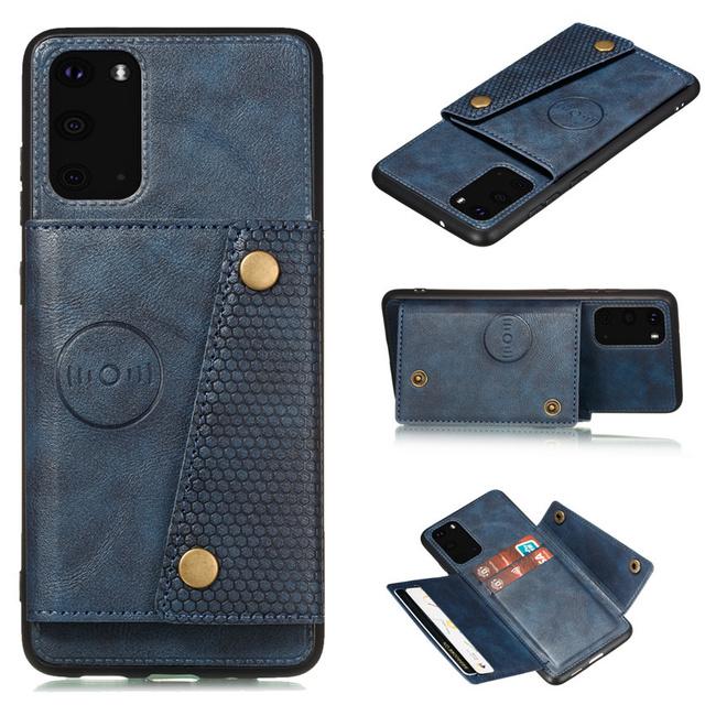 Flip Leather Card Pocket Holders Case For Samsung Galaxy Note 10 20 S8 S9 S10 S20 S21 S22 S23 Plus Ultra Magnetic Back Cover