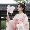 Handmade Silk Flower Fan Fluffy Embroidered Fan Elegant Photo Props  Dance Performance