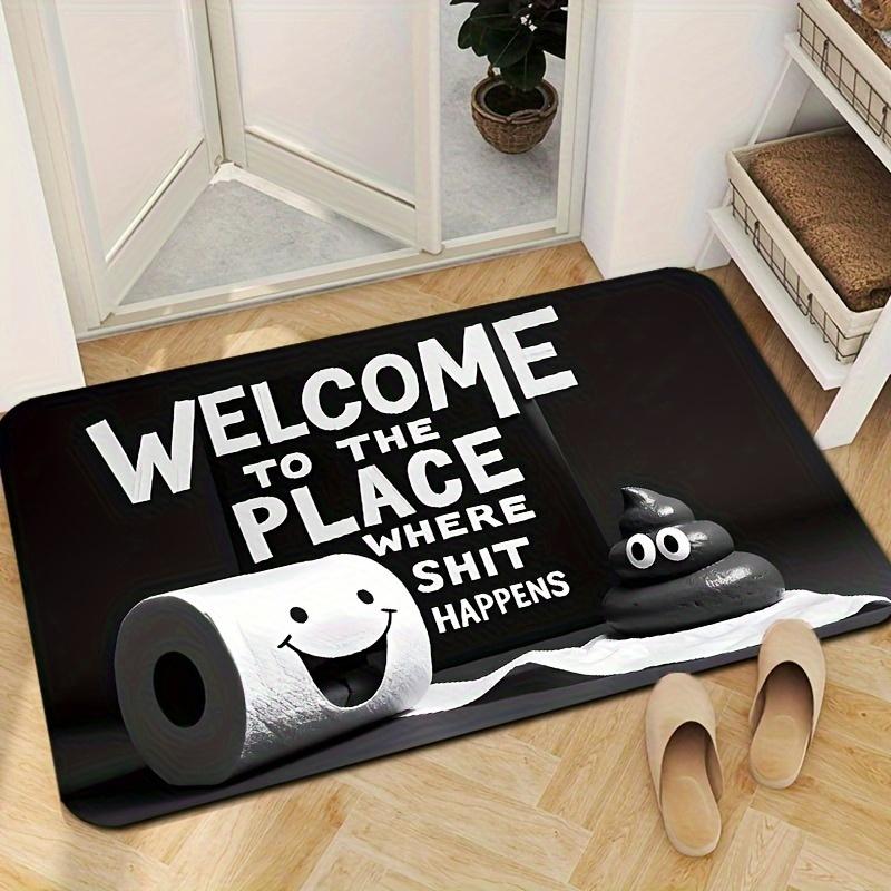 Happy Halloween Bath Mat Pumpkin Ghost House Bat Pattern Non‑Slip Absorbent Floor Rug for Bathroom Entryway Home Halloween Party