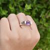 Bague de mariage faite à la main Argent sterling 925 Anneaux Améthyste Bague de fiançailles Cadeau d'anniversaire pour elle