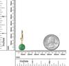 Real 14K Yellow Gold Created Green Jade Round Bead Lever Back Dangling Ball Drop Earrings For Women March Birthstone