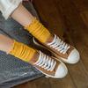 Cotton Breathable Women Socks Harajuku Retro Streetwear Solid Black White Socks Women Japanese Kawaii Cute Frily Ruffle Socks