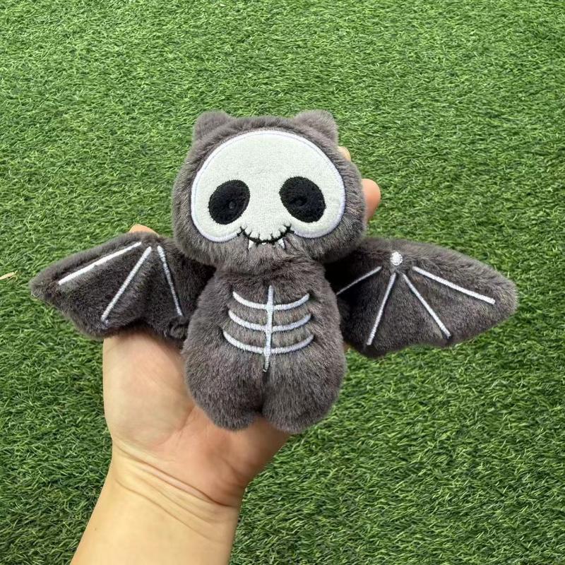 Lustige Cartoon Halloween Skelett Fledermaus Plüschpuppe Anhänger Schlüsselanhänger Kreativ Niedlich Rucksackzubehör Für Kinder Feiertagsgeschenke