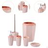 6 Pieces Toilet Brush Set Including Trash Dispenser Toothbrush Holder Rinse Cup Soap Dish with