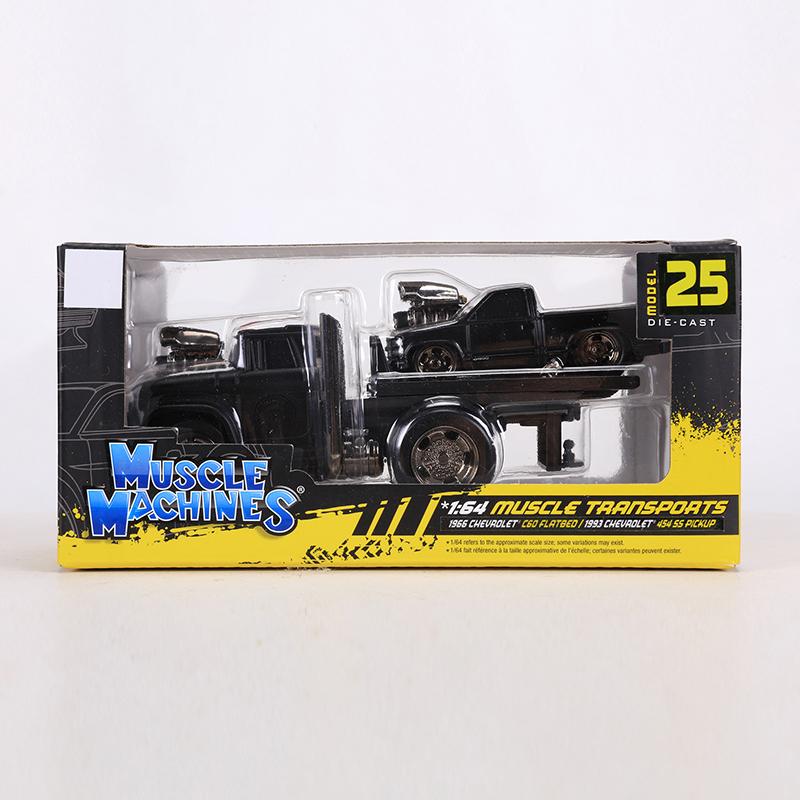 Maisto 1:64 MUSCLE TRANSPORTS 1966 Chevrolet C60 Flatbed/1993 Chevrolet 454 SS Pickup Alloy Model Car