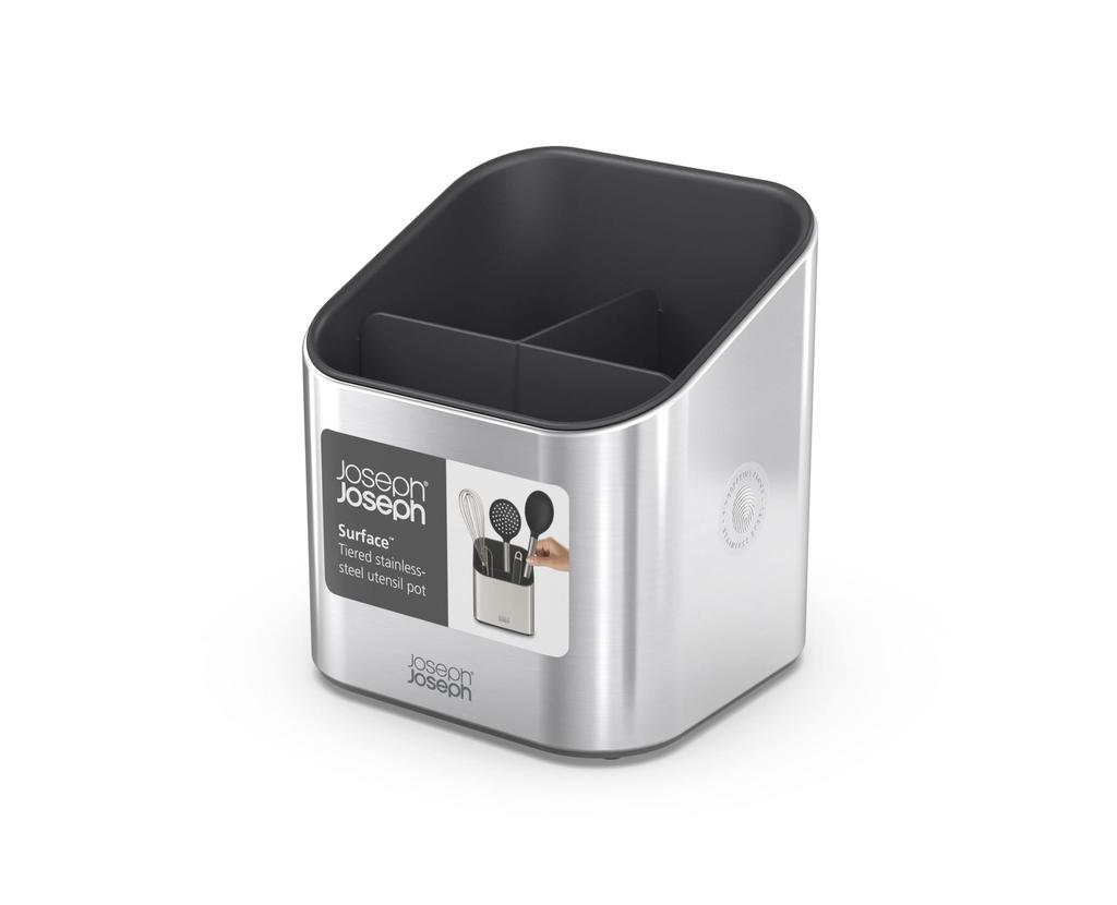 Joseph Joseph Surface Kitchen Utensil Holder, Gray, Stainless Steel, Sink Storage, 851645 [Authentic Product]