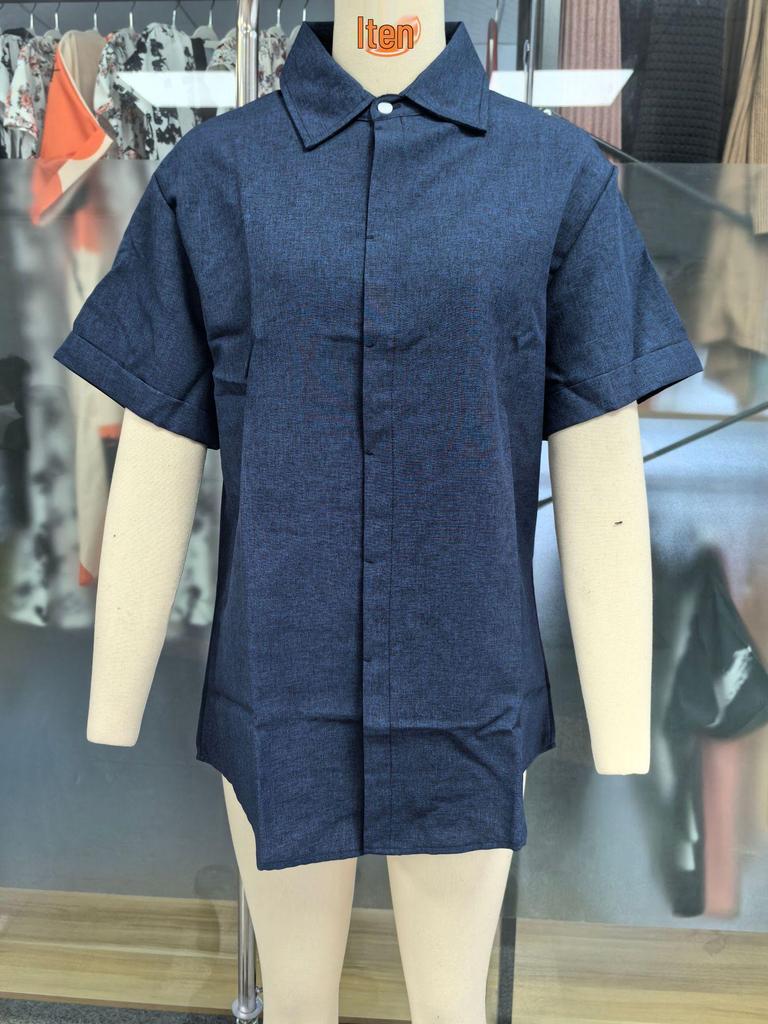 Men's Summer Linen-Style Short-Sleeve Loose Casual Beach Shirt