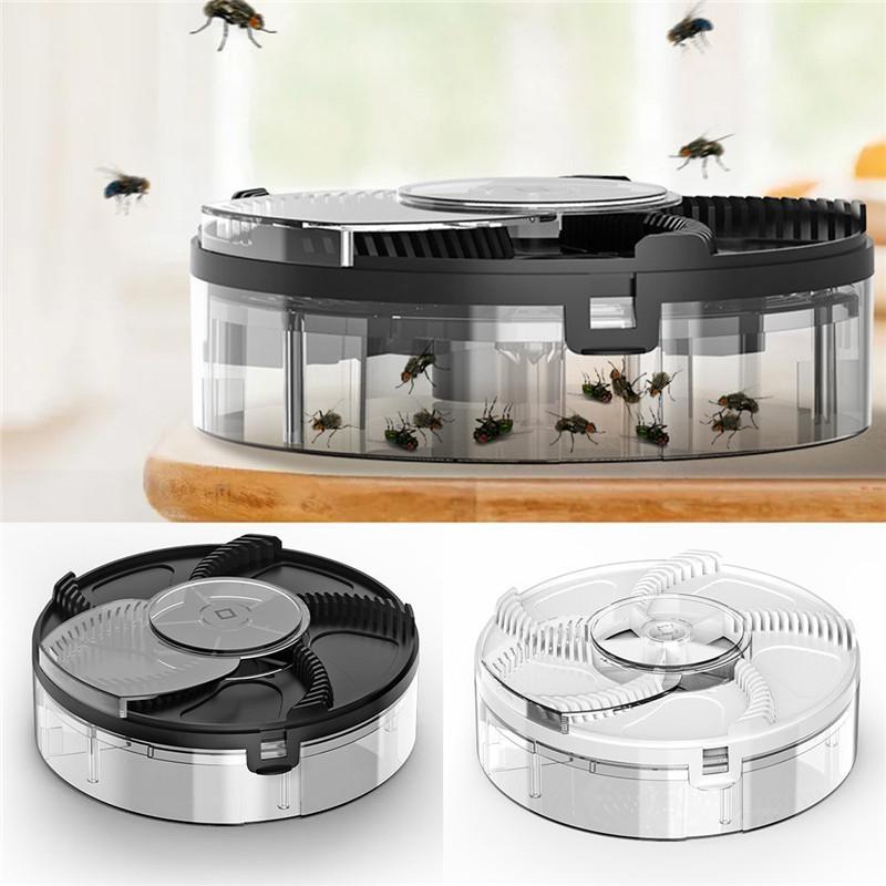 Trappola per mosche elettrica 1200mAh USB ricaricabile automatico pigliamosche rotazione di sicurezza dispositivo di cattura parassiti silenzioso rifiuto di insetti per interni
