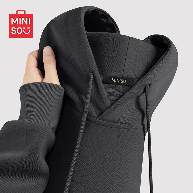 

MINISO Men s Solid Color Heavyweight Hooded Sweatshirt 3XL