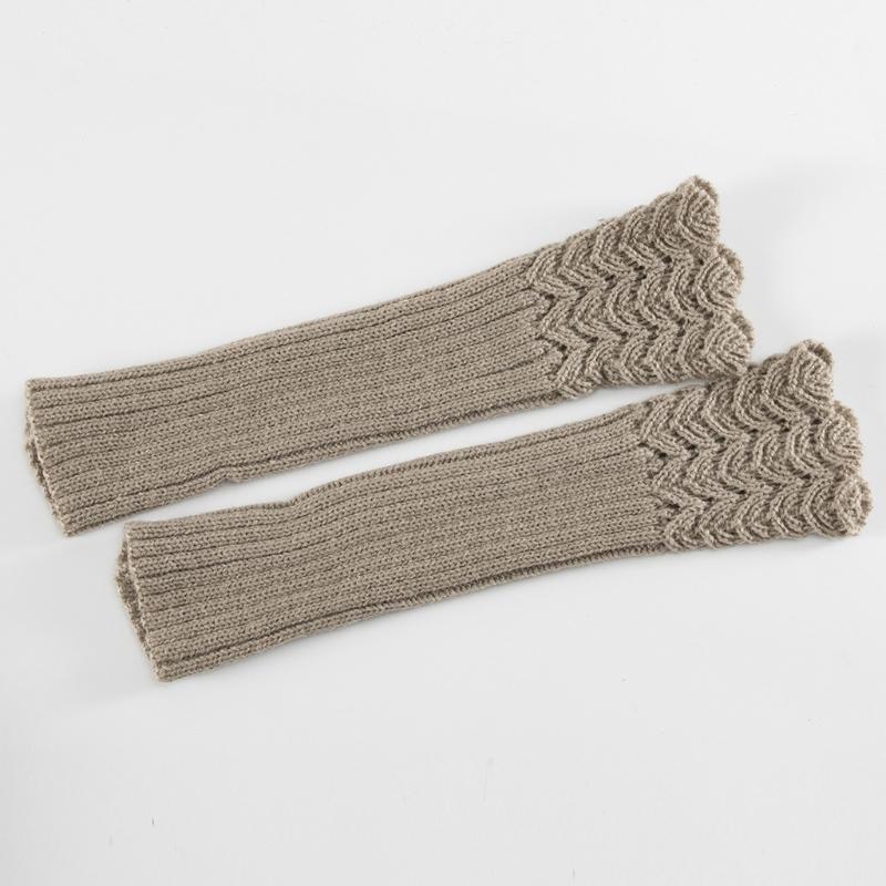 Half Finger Gloves for Typing Winter Knit Gloves with Thumb Holes Unisex Half Finger Mittens Stretchy Warm Long Gloves