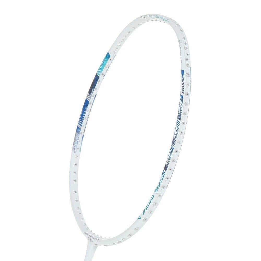 Mizuno Altius 01 SPEED Badminton 73JTB20226 x und Schläger, (Weiß Blau, 4U5, Herren Damen)