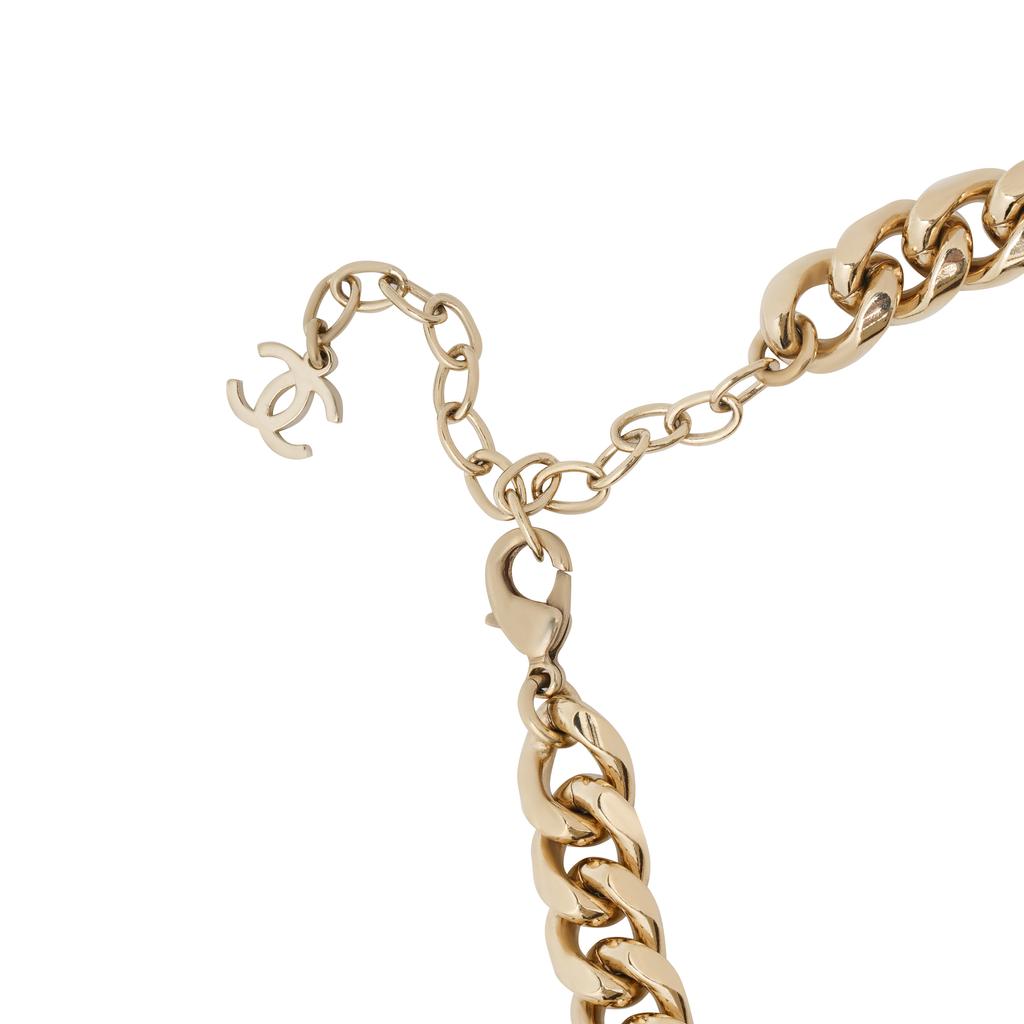Chanel Double C Choker Necklace Women Necklace Gold AB7791-B07488-NG677