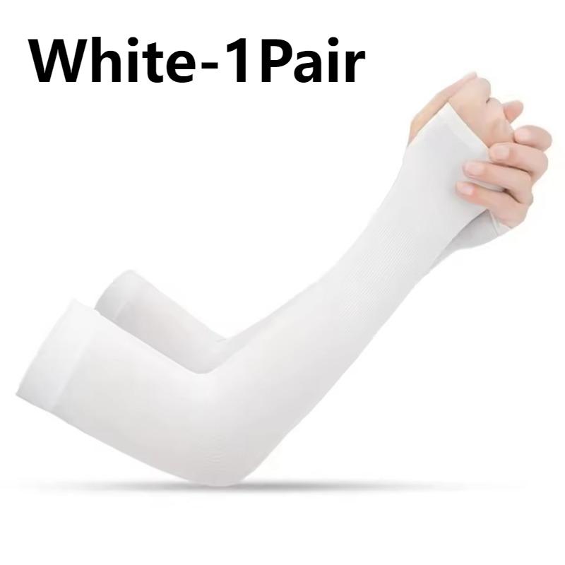 

1/2Pairs Summer Long Ice Silk Arm Sleeves Sun Protection Arm Covers Outdoor Cycling Running Fishing Driving Cool Arm Sleeves