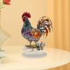 1pc Creative Handmade Colorful 2D Acrylic Mascot Beautiful Rooster Jewelry Statue, Office, Home Desktop, Friend Gift Decoration