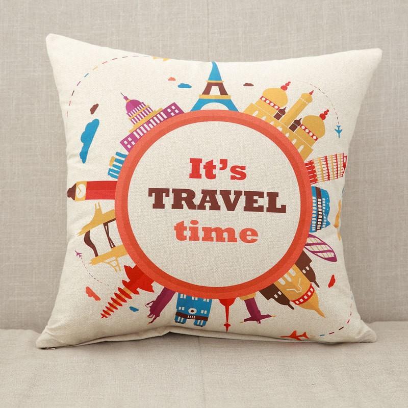 Cartoon Gift Pillow Sofa Bay Window Linen Cushion Cover