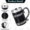 Retro Viking Mug Stainless Steel Beer Mug Home Shatterproof Bar Decor Coffee Water Cup Vintage Mug Drinkware Kitchen Supply Gift
