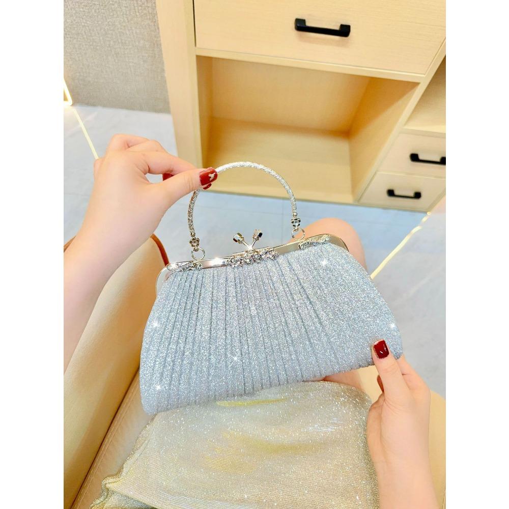 New Rhinestone Evening Clutch - Women’s Tassel Diamond-Embellished Crossbody Shoulder Bag for Qipao and Parties