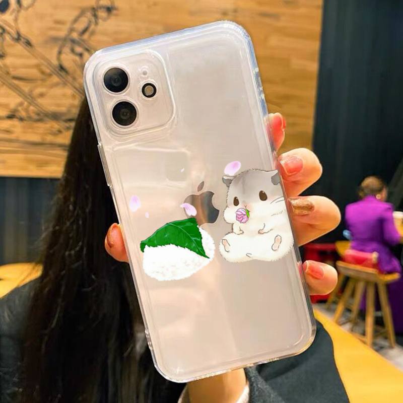 Cute Hamsters Phone Case for iPhone 11 12 13 mini pro XS MAX 8 7 6 6S Plus X 5S SE 2020 XR clear case