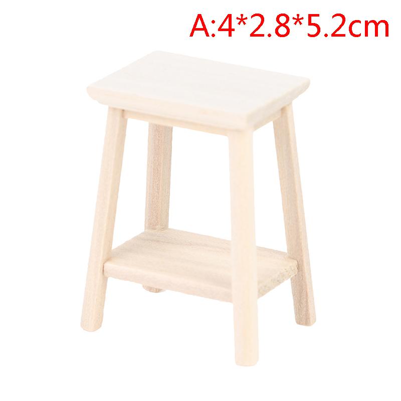 1Pcs 1/12 Simulation Wooden Stool Living Room Toy Doll House Accessories Mini Dollhouse Furniture Miniature Kids Toy