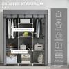 Fabric Wardrobe, with Rails and Shelves - Dark Grey