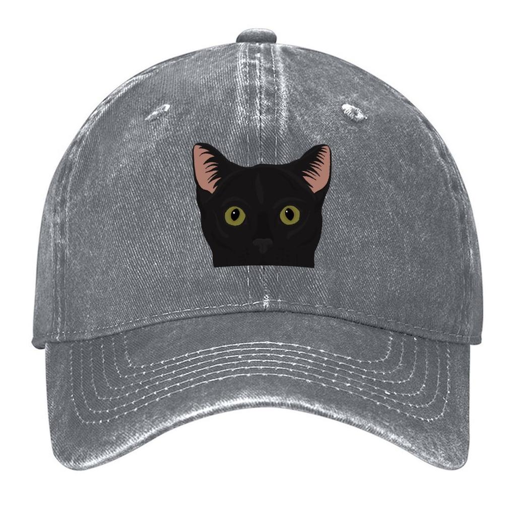 2026 Curious Black Cat - Green Eyes Black Nose Baseball Cap Designer Hat Icon |-F-| Tactical Cap Golf Wear Men Women's