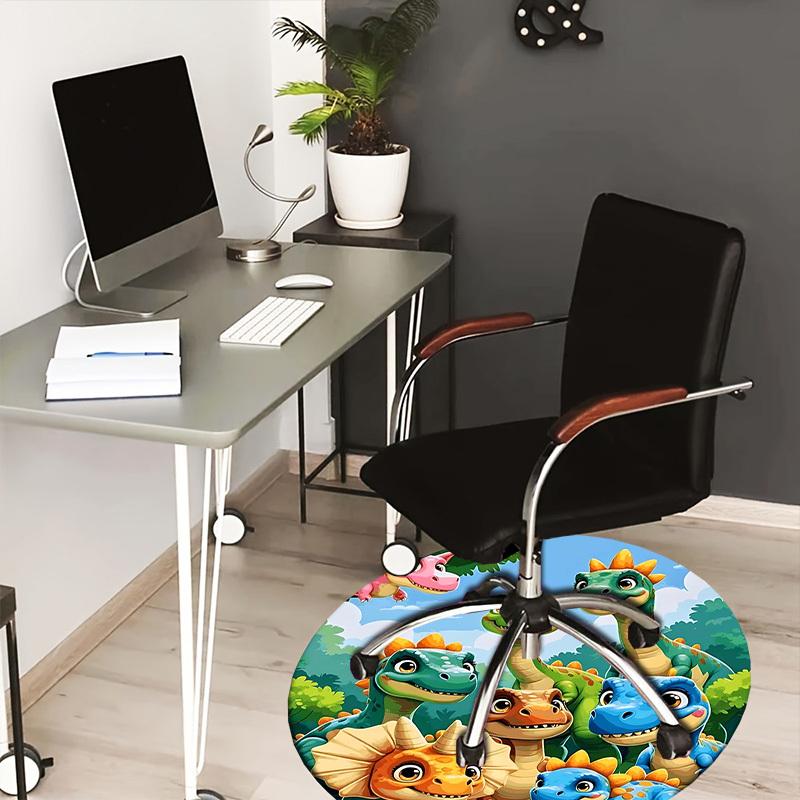 1PC Dinosaur Non-Slip Floor Round carpet, Office, family, bedroom, Large Area Rug Indoor Rugs,  Durable PolyesterH0384