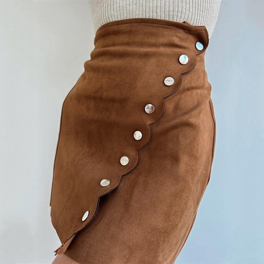 Women's Sexy Little Miss Puffer Skirt Autumn Winter New Fashion One-Buckle Bodycon Mini Skirt