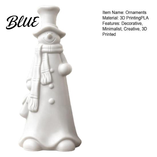 DIY White Ornament for Painting 3D Printed Smiling Snowman Statue Christmas Decor Minimalist Tall Holiday Store Display Props Tabletop Figurine Xmas