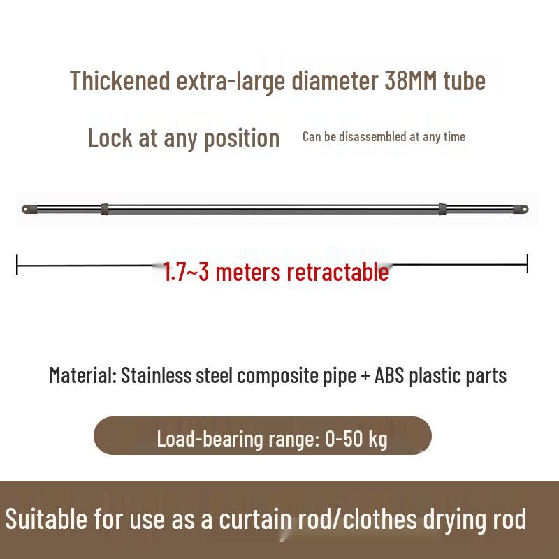 Retractable No-Drill 304 Stainless Steel Balcony Clothes Drying Rack Pole