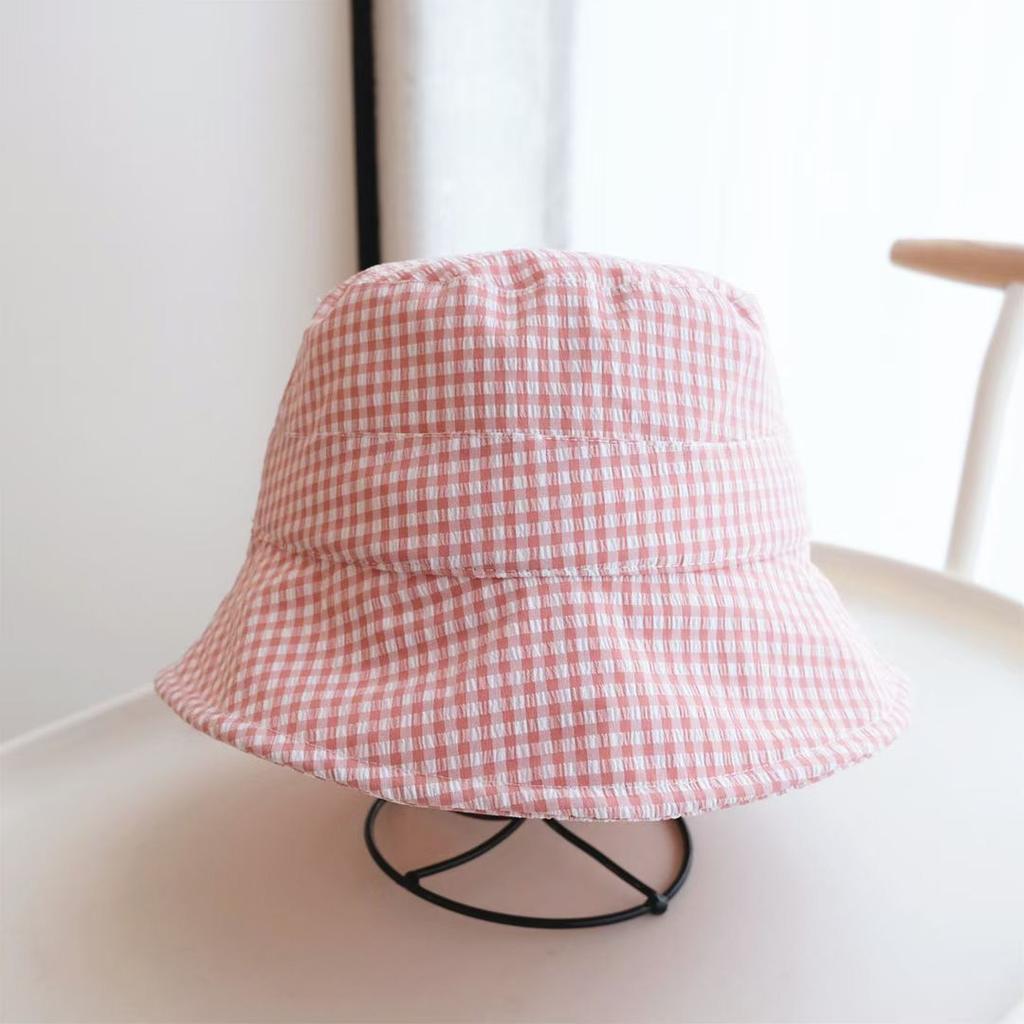 Chapeau Bob Plaid pour Dames Chapeau de Soleil Été Ultraviolet Voyage Nœud Visière Chapeau Bassin Bord Chapeau de Soleil