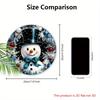 Wooden Christmas Sign with Top Hat Snowman Pattern, Cute Winter Wonderland Round Sign for Front Door Wall Hanging Decor, Ideal Christmas Gift