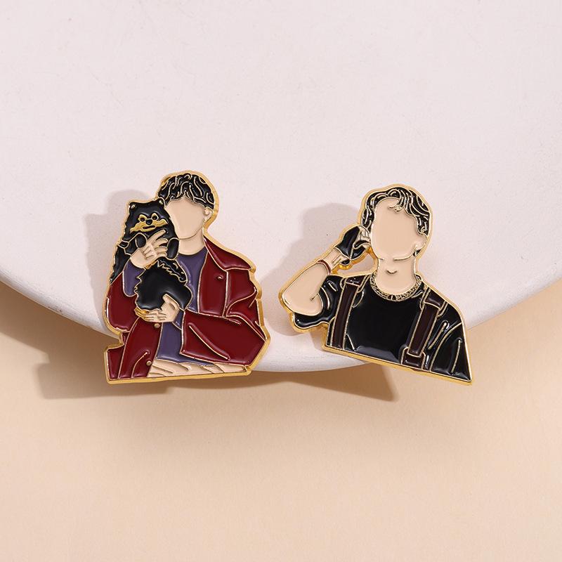 Cartoon Eyecatching Character Brooches Colorful Alloy Pins For Trendsetting Fashion