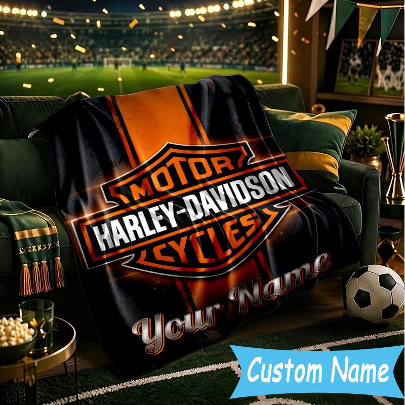 Custom Personalized Blanket Har-ley motorcycle Soft Throw Blanket, Suitable for Family and Friends, Sofa Blanket,Home Decor Christmas gift